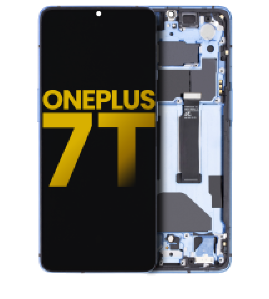 OnePlus 7T Display + Frame - Glacier Blue Refurbished