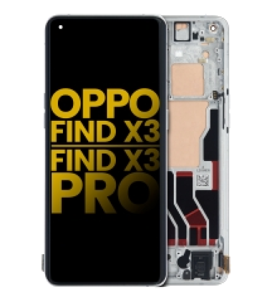 OPPO Find X3 / X3 Pro Display + Frame - White Refurbished
