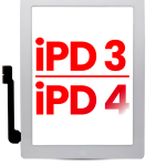 Apple iPad 3 / iPad 4 Touch with Home Button - White AM Plus