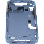 Apple iPhone 14 Middle Frame with Small Parts (No Charger Flex) - Blue AM Plus