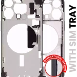 Apple iPhone 15 Pro Max Middle Frame with Small Parts (No Charger Flex) - Black Titanium Pulled A