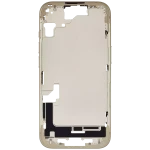Apple iPhone 15 Middle Frame with Small Parts (No Charger Flex) - Yellow Pulled A