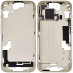 Apple iPhone 15 Middle Frame with Small Parts (No Charger Flex) - Yellow Pulled A