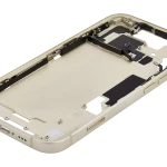 Apple iPhone 15 Middle Frame with Small Parts (No Charger Flex) - Yellow Pulled A