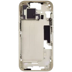 Apple iPhone 15 Middle Frame with Small Parts (No Charger Flex) - Yellow Pulled A