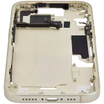 Apple iPhone 15 Middle Frame with Small Parts (No Charger Flex) - Yellow Pulled A
