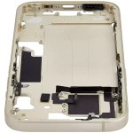 Apple iPhone 15 Middle Frame with Small Parts (No Charger Flex) - Yellow Pulled A