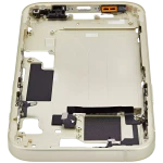 Apple iPhone 15 Middle Frame with Small Parts (No Charger Flex) - Yellow AM Plus