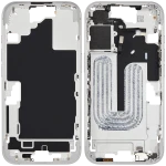 Apple iPhone 16 Middle Frame with Small Parts (No Charger Flex) - White Pulled A
