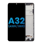 Samsung Galaxy A32 4G Display + Frame (Without Fingerprint Sensor) - Awesome Black Incell