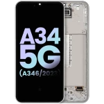 Samsung Galaxy A34 Display + Frame - Silver SVP