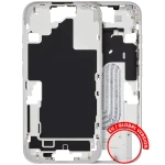 Apple iPhone 16 Middle Frame with Small Parts (No Charger Flex) - White Pulled A