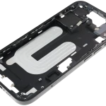 Apple iPhone 16 Middle Frame with Small Parts (No Charger Flex) - Black Pulled C