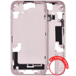 Apple iPhone 15 Middle Frame with Small Parts (No Charger Flex) - Pink Pulled B