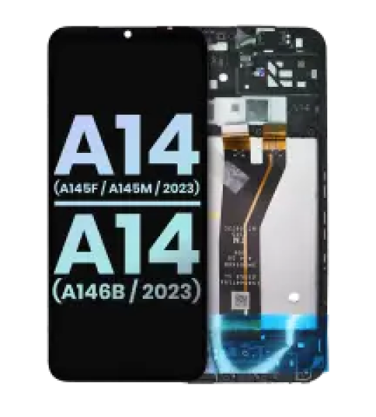 LCD Assembly With Frame For Samsung Galaxy A14 4G (A145F / A145M / 2023) / A14 5G (A146B / 2023) (International Version) (Service Pack) (All Colors)