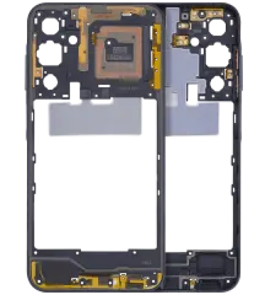 Samsung Galaxy A25 Mid-Frame Housing - Brave Black OEM-Equivalent