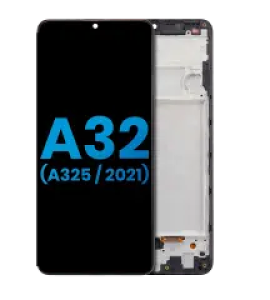 Samsung Galaxy A32 4G Display + Frame (Without Fingerprint Sensor) - Awesome Black Incell