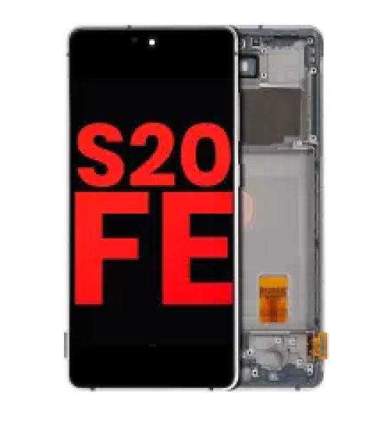 Samsung Galaxy S20 FE 4G / 5G Display + Frame - Cloud White Soft Oled