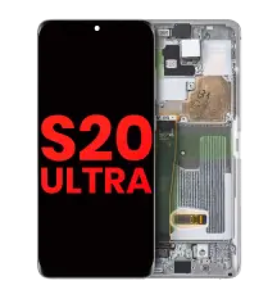 Samsung Galaxy S20 Ultra Display + Frame - Cloud White Soft Oled