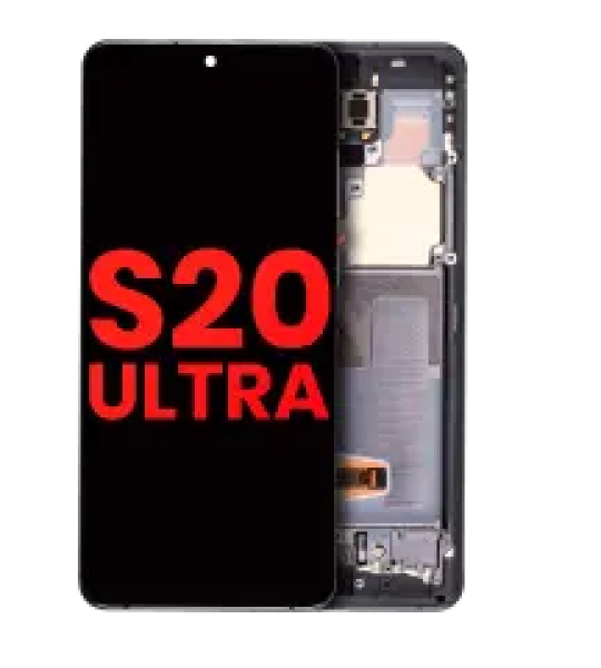 Samsung Galaxy S20 Ultra Display + Frame - Cosmic Gray Soft Oled