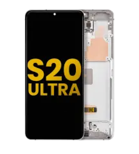 Samsung Galaxy S20 Ultra Display + Frame - Cloud White Refurbished