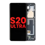 Samsung Galaxy S20 Ultra Display + Frame - Cosmic Black Soft Oled