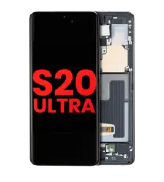 Samsung Galaxy S20 Ultra Display + Frame - Cosmic Black Soft Oled