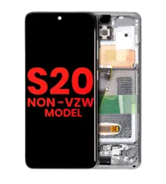 Samsung Galaxy S20 / S20 5G Display + Frame - Cloud White Soft Oled
