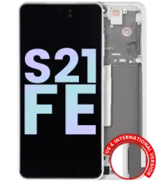 Samsung Galaxy S21 FE Display + Frame - White SVP