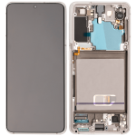Samsung Galaxy S21 Display + Frame - Phantom White Soft Oled