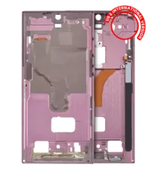 Samsung Galaxy S22 Ultra Mid-Frame Housing - Burgundy OEM-Equivalent