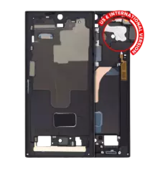 Samsung Galaxy S22 Ultra Mid-Frame Housing - Phantom Black OEM-Equivalent