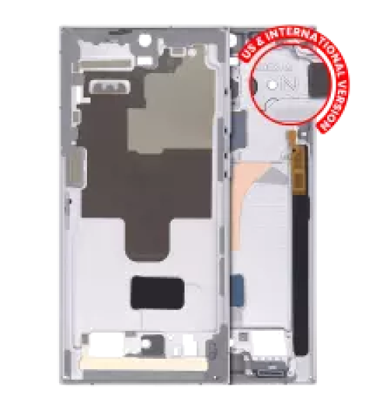 Samsung Galaxy S22 Ultra Mid-Frame Housing - White OEM-Equivalent