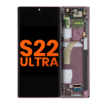 Samsung Galaxy S22 Ultra Display + Frame - Burgundy Pulled