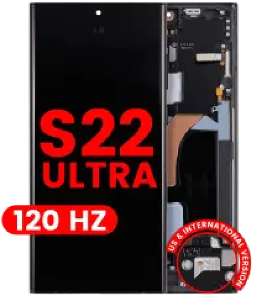 Samsung Galaxy S22 Ultra Display + Frame (120Hz) - Graphite / Sky Blue / Red Soft Oled