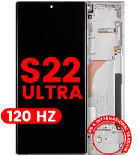 Samsung Galaxy S22 Ultra Display + Frame (120Hz) - Phantom White Soft Oled