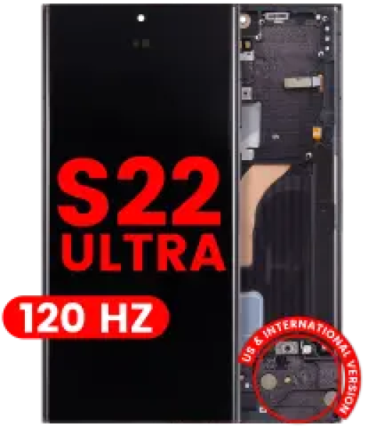 Samsung Galaxy S22 Ultra Display + Frame (120Hz) - Phantom Black Soft Oled