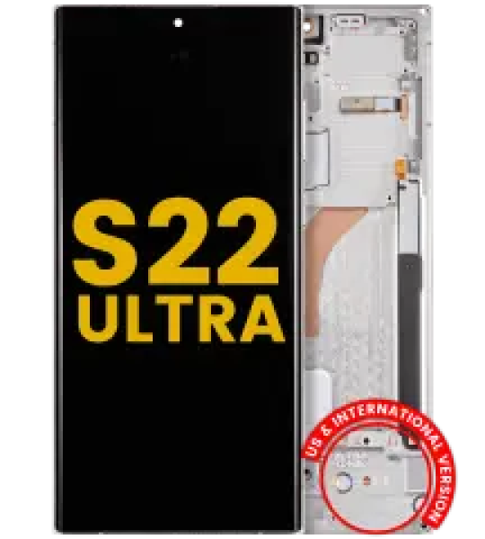Samsung Galaxy S22 Ultra Display + Frame - Phantom White Refurbished