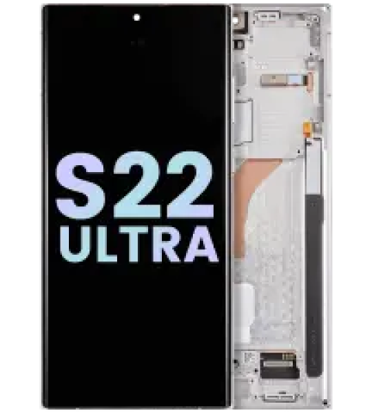 Samsung Galaxy S22 Ultra Display + Frame - Phanthom White Pulled