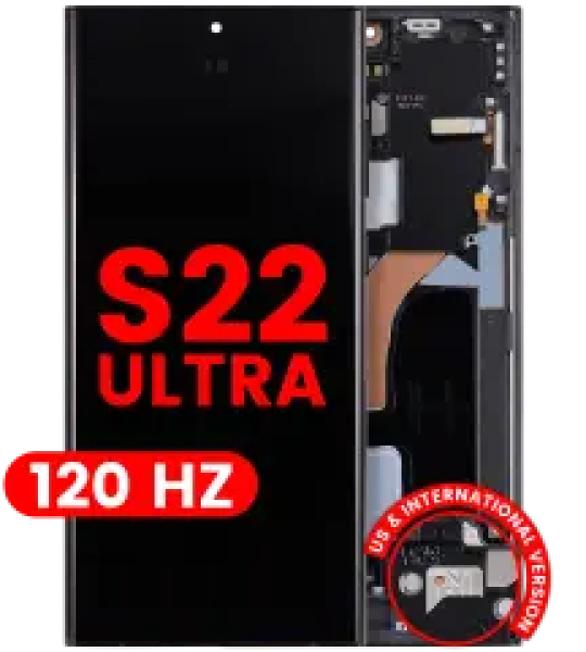 Samsung Galaxy S22 Ultra Display + Frame - Graphite / Sky Blue / Red Soft Oled (120Hz) AM Plus