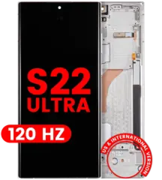 Samsung Galaxy S22 Ultra Display + Frame (120Hz) - Phantom White Soft Oled