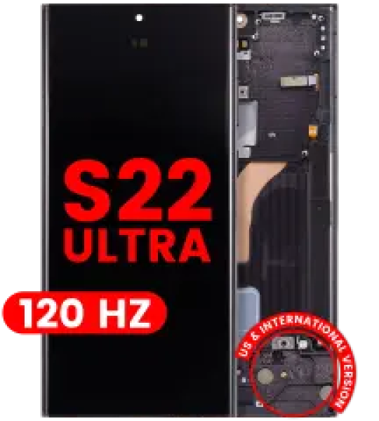 Samsung Galaxy S22 Ultra Display + Frame (120Hz) - Phantom Black Soft Oled
