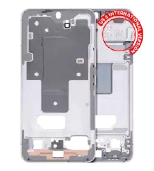 Samsung Galaxy S22 Mid-Frame Housing - White OEM-Equivalent
