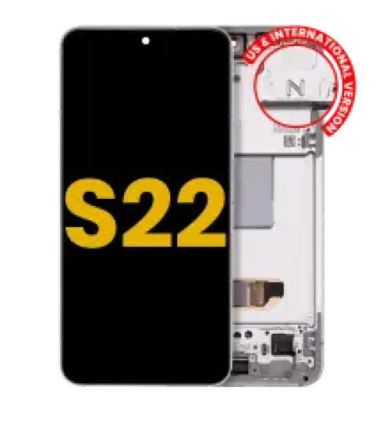 Samsung Galaxy S22 Display + Frame - White Refurbished