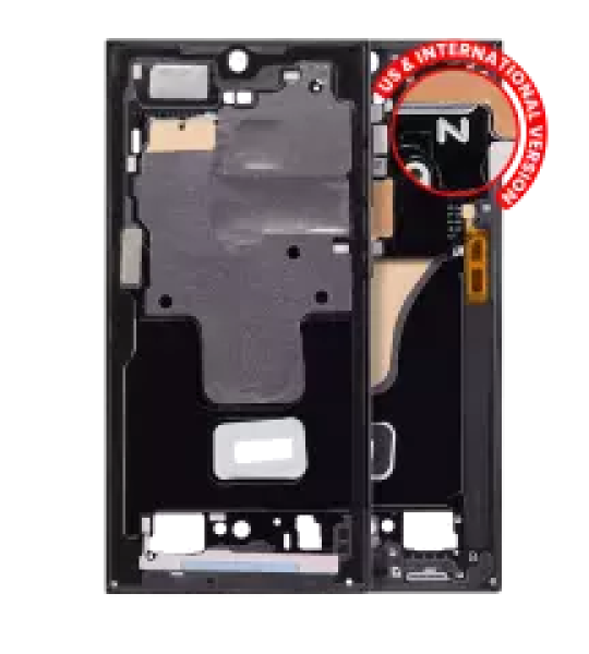 Samsung Galaxy S23 Ultra Mid-Frame Housing - Phantom Black OEM-Equivalent