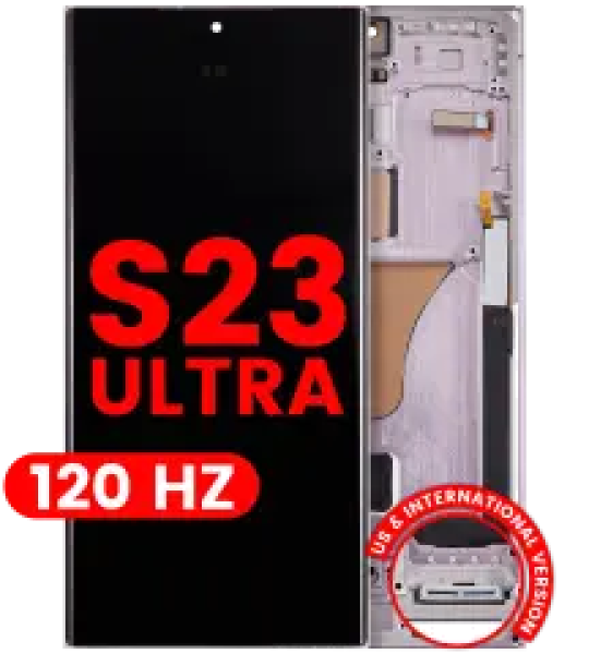 Samsung Galaxy S23 Ultra Display + Frame - Lavender Soft Oled (120Hz) AM Plus