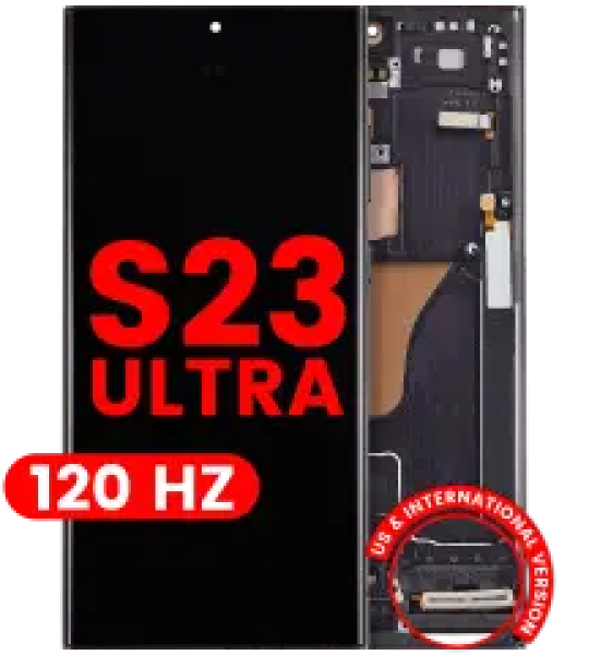 Samsung Galaxy S23 Ultra Display + Frame - Phantom Black Soft Oled (120Hz) AM Plus