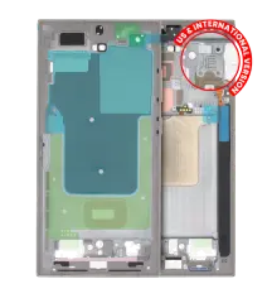 Samsung Galaxy S24 Ultra Mid-Frame Housing - Titanium Gray OEM-Equivalent