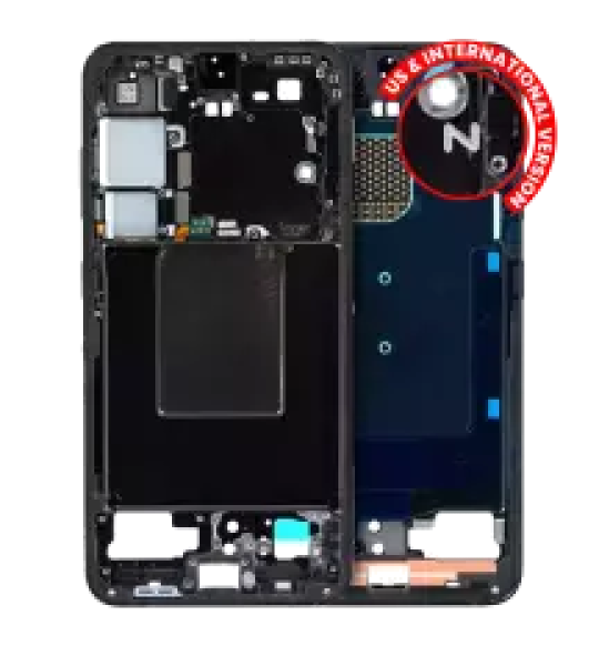 Samsung Galaxy S24 Mid-Frame Housing - Onyx Black OEM-Equivalent