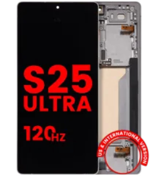 Samsung Galaxy S25 Ultra Display + Frame (120Hz) - Titanium White Silver Soft Oled AM Pro